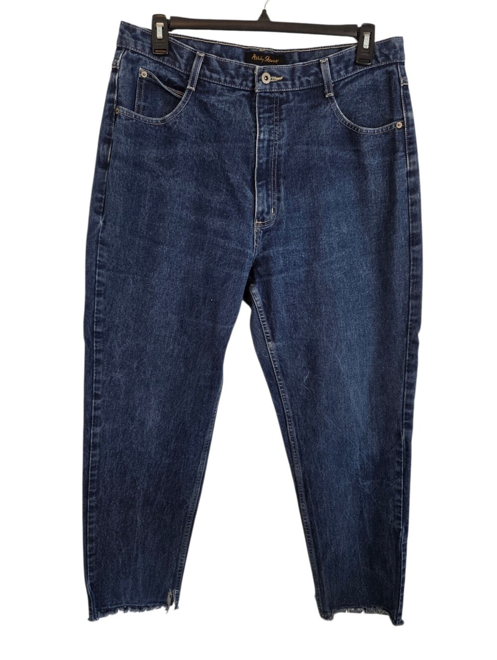 Ashley Stewart Raw Hem Skinny Leg Jeans Medium Blue Size 18 Petite 100% Cotton